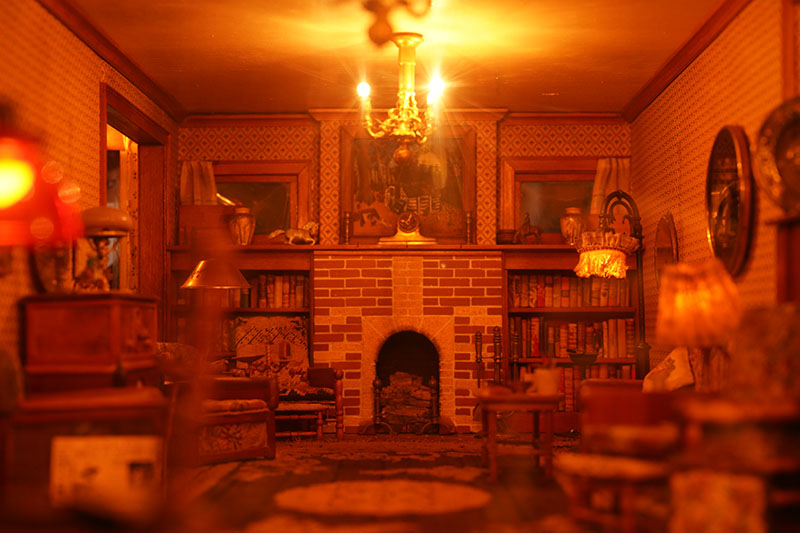 箱根ドールハウス美術館の暖炉部屋